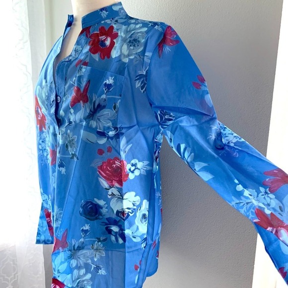 Floral Print Women Blouse Top Plus Size Long Sleeve Shirt Harajuku Printed - Picture 3 of 5